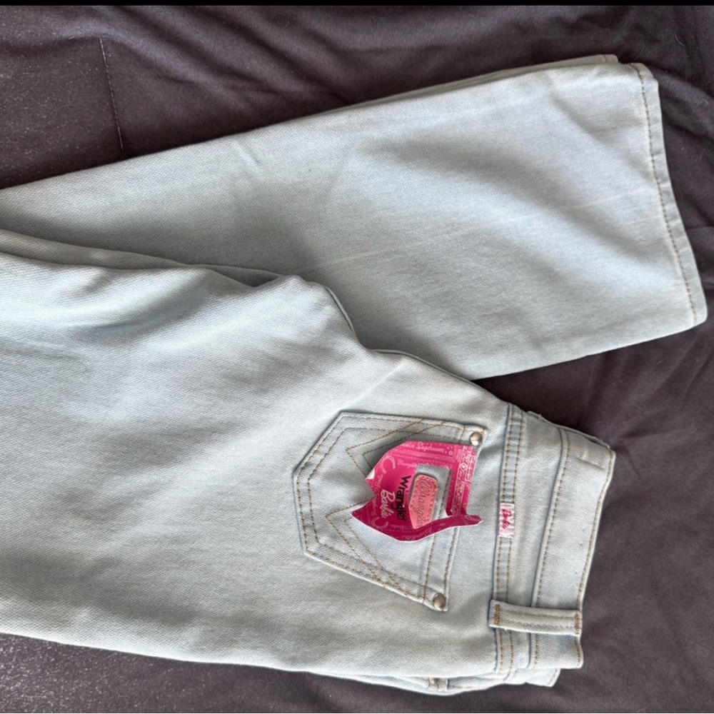 Wrangler Kids Light Blue Jeans with Pink Detail